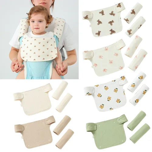 아기 허리 스툴 드롤 턱받이, 부드러운 코튼 신생아 젖니 수유 턱받이, 침 수건, 아기 캐리어 슬링 스트랩, 저녁 식사 패드, 트림 천