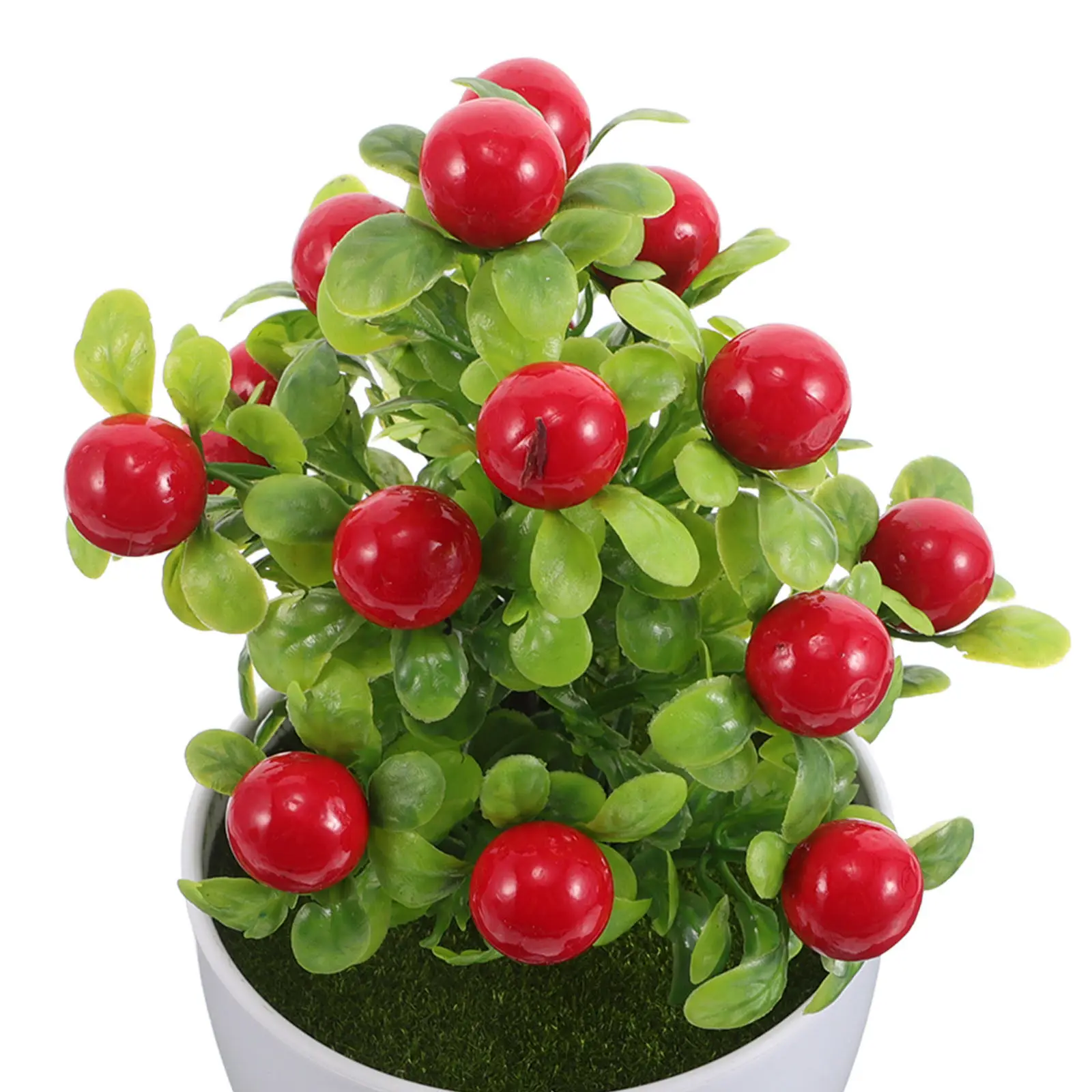 2Pcs Artificial Potted Plants Mini Fake Fruit Bonsai Trees Realistic Compact Desk Shelf Indoor Home Tabletop Decoration
