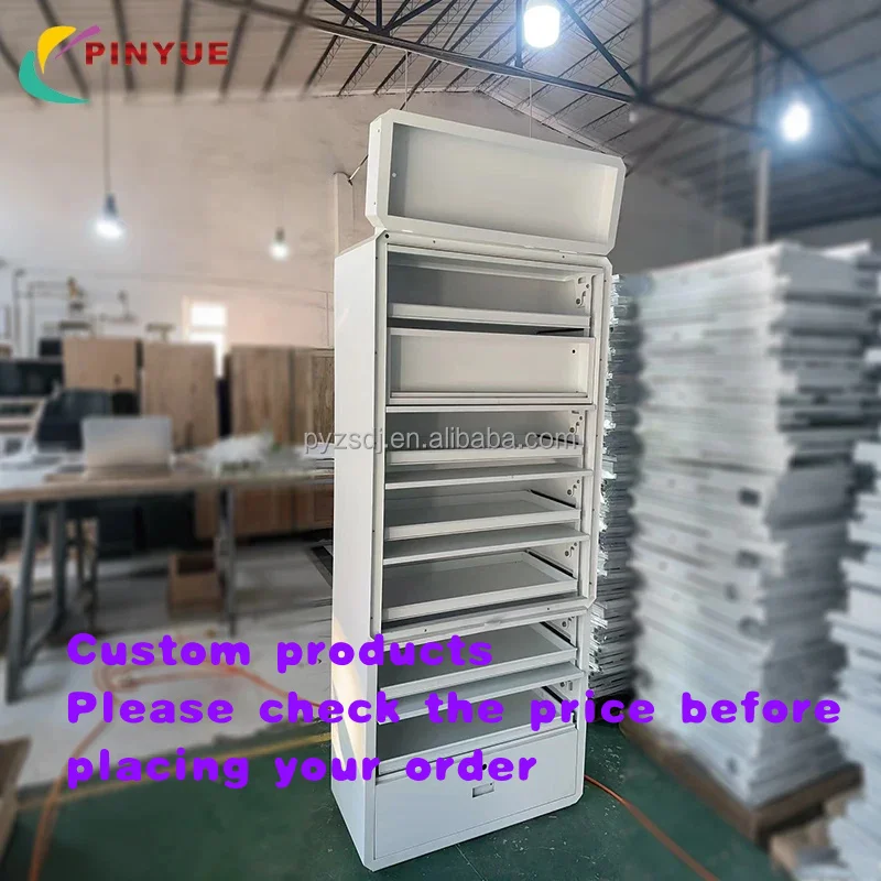 custom.Factory Display Shelves Showcase Freestanding Hidden Storage Custom Smoke Retail Shop Acrylic Metal Eco-Friendly