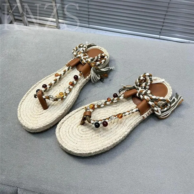 

Summer New Round Toe Casual Sandals Woman Fashion Concise Genuine Leather Lace Up Open Toe Beach Women Shoes Size 35-41 2024