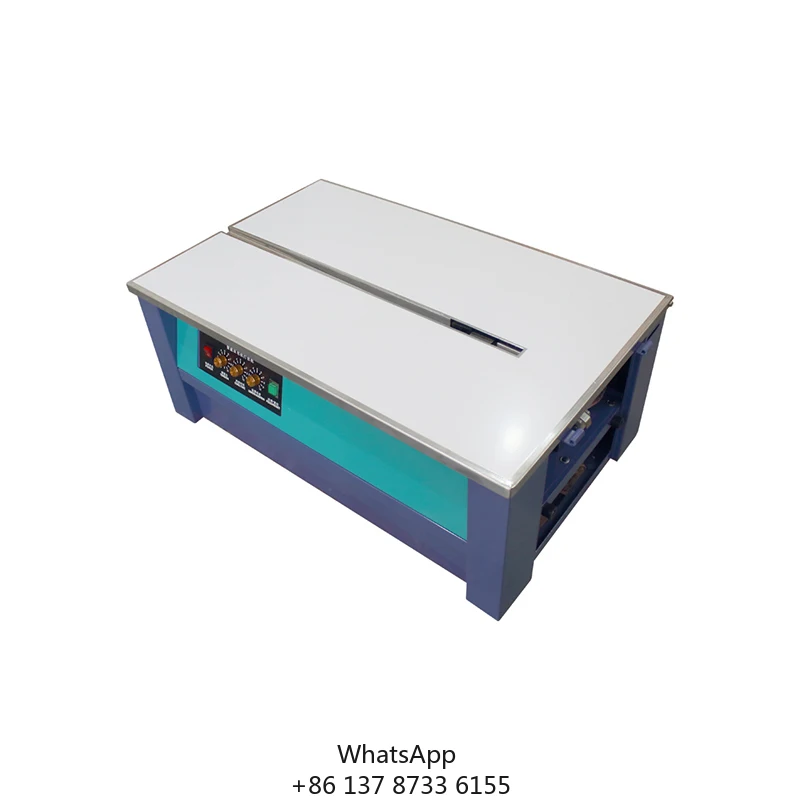 S308 المكبس الكهربائي محرك مزدوج منصة عالية آلة الربط الكرتون PP حزام الربط التلقائي آلة الربط الذوبان الساخن