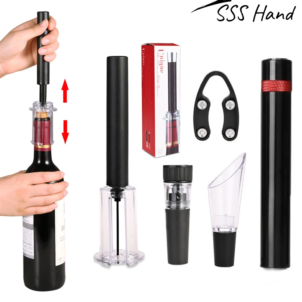 Wine Opener Air Pump Pressure Vacuum Wine Bottle Corkscrew Stainless Steel Pin Type Cork Out Tool Wine Opener Bar Accessories