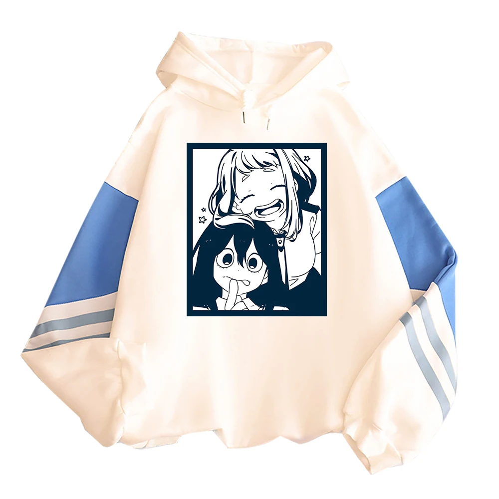 Japanese Anime My Hero Academia Hoodies Men Women Kawaii Ochaco Uraraka Asui Tsuyu Manga Cartoon Casual Oversized Sweatshirts