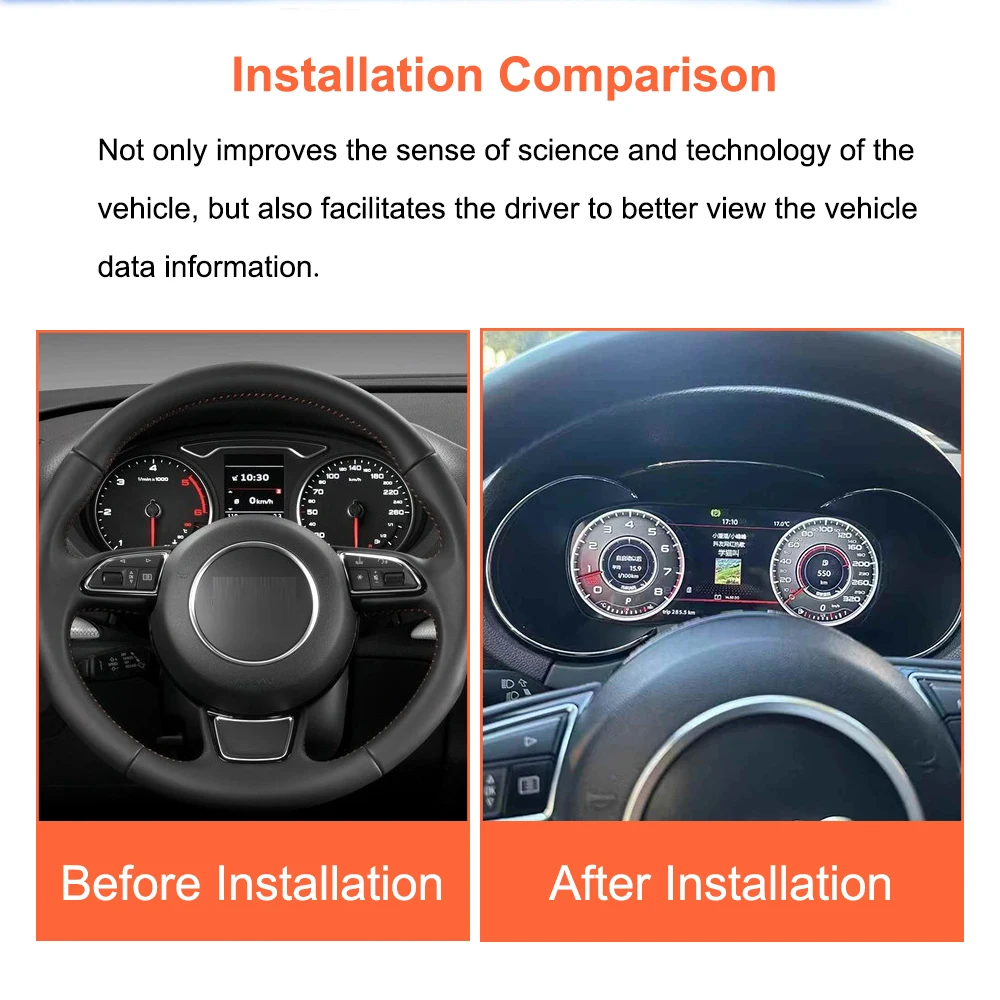 Bonroad 12,3-Zoll-Carplay-LCD-Digital-Cockpit für Audi A3 2013-2019 Virtuelles Cockpit Tachometer Armaturenbrett-Bildschirm Instrumenteneinheit – Detail 2