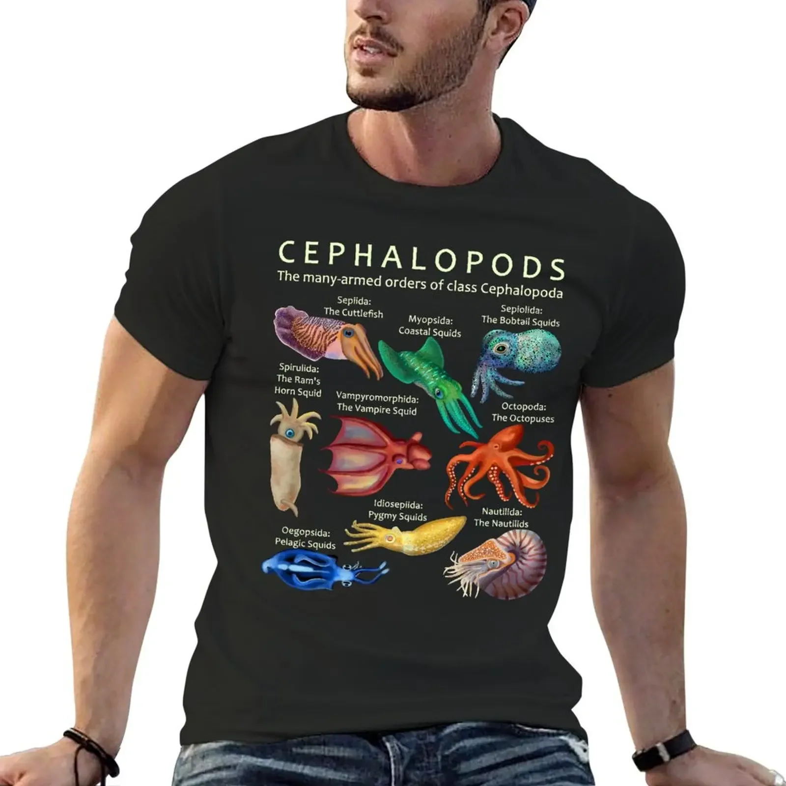 The Cephalopod: Octopus, Squid, Nautilus, and Cuttlefish T-Shirt Blouse custom t shirt mens plain t shirts