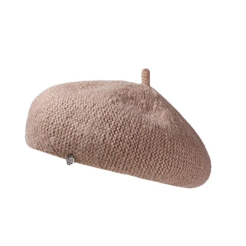 

Autumn Winter Laziness Beret Women's Atmosphere Wearing Dome Brimless Knitted Casual Versatile Bud Hat Pumpkin Hat 4m890