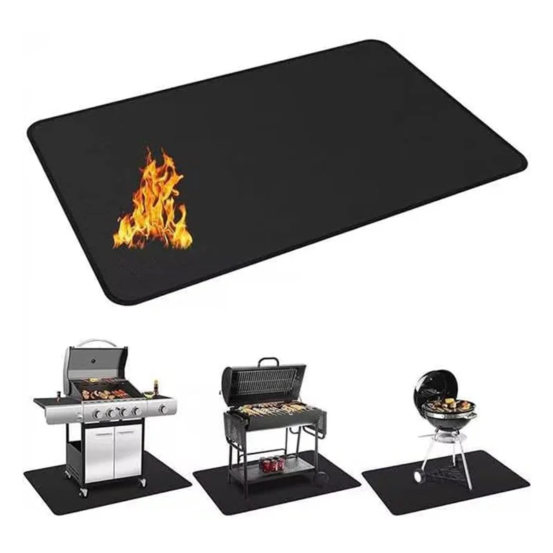 แผ่นรองย่างกันไฟ A21I แผ่นรองย่างบาร์บีคิวแบบพับได้ ป้องกันน้ำมัน แผ่นรองพื้นกันไฟ สำหรับพื้นระเบียง
