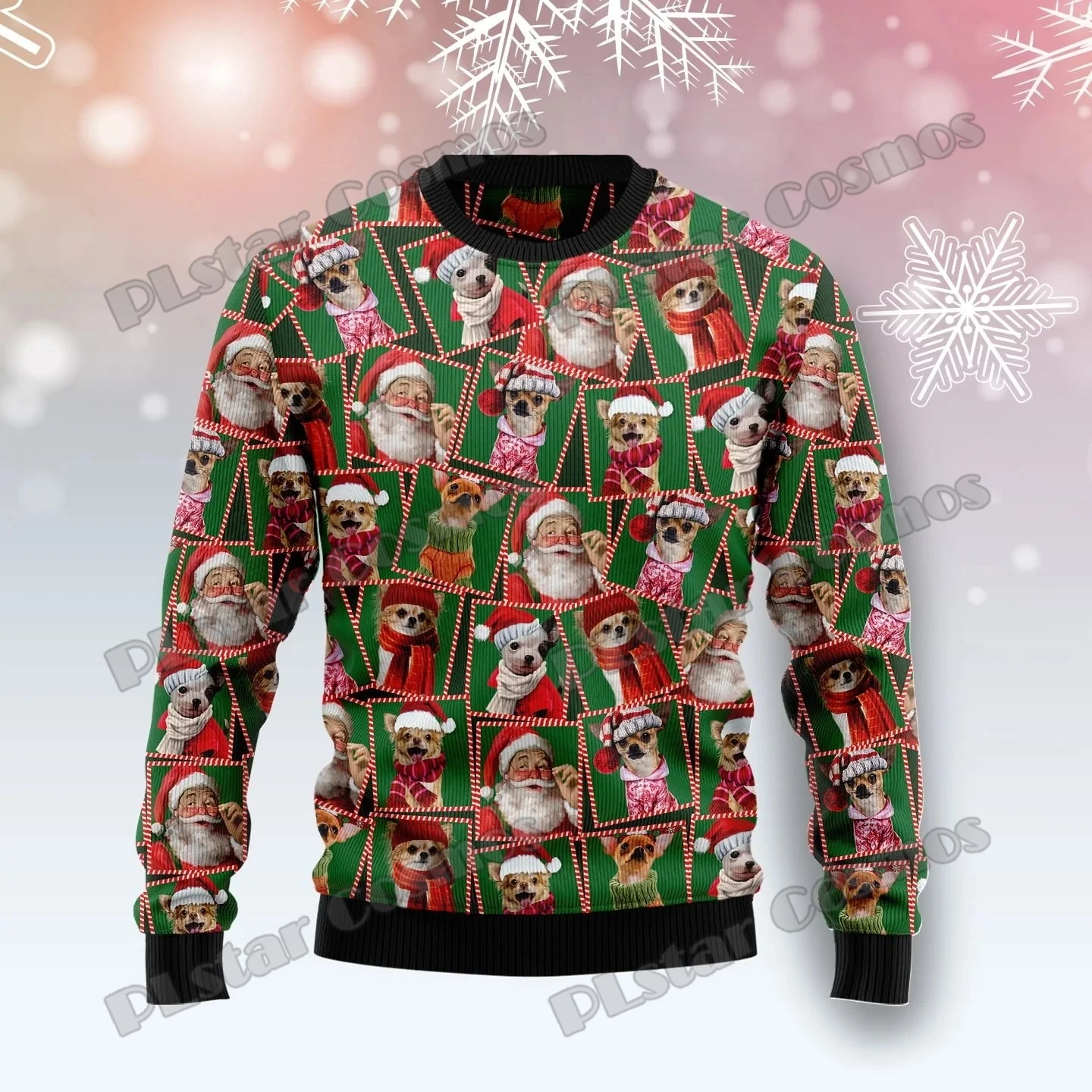 PLstar Cosmos Cat Ready For Halloween 3D Printed Men's Ugly Christmas Sweater Winter Unisex Casual Knit Pullover Sweater ZZM25