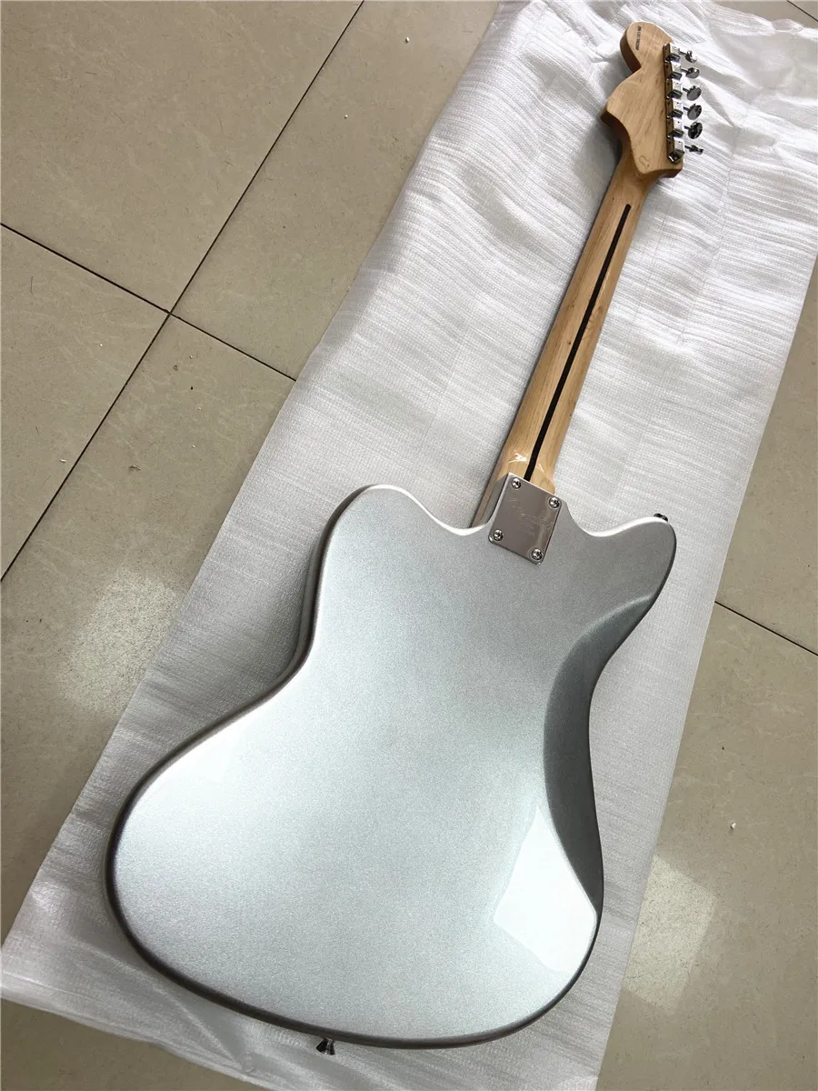 2022 High quality custom edition Jazz electric guitar metal silver rose wood fingerboard free shipping