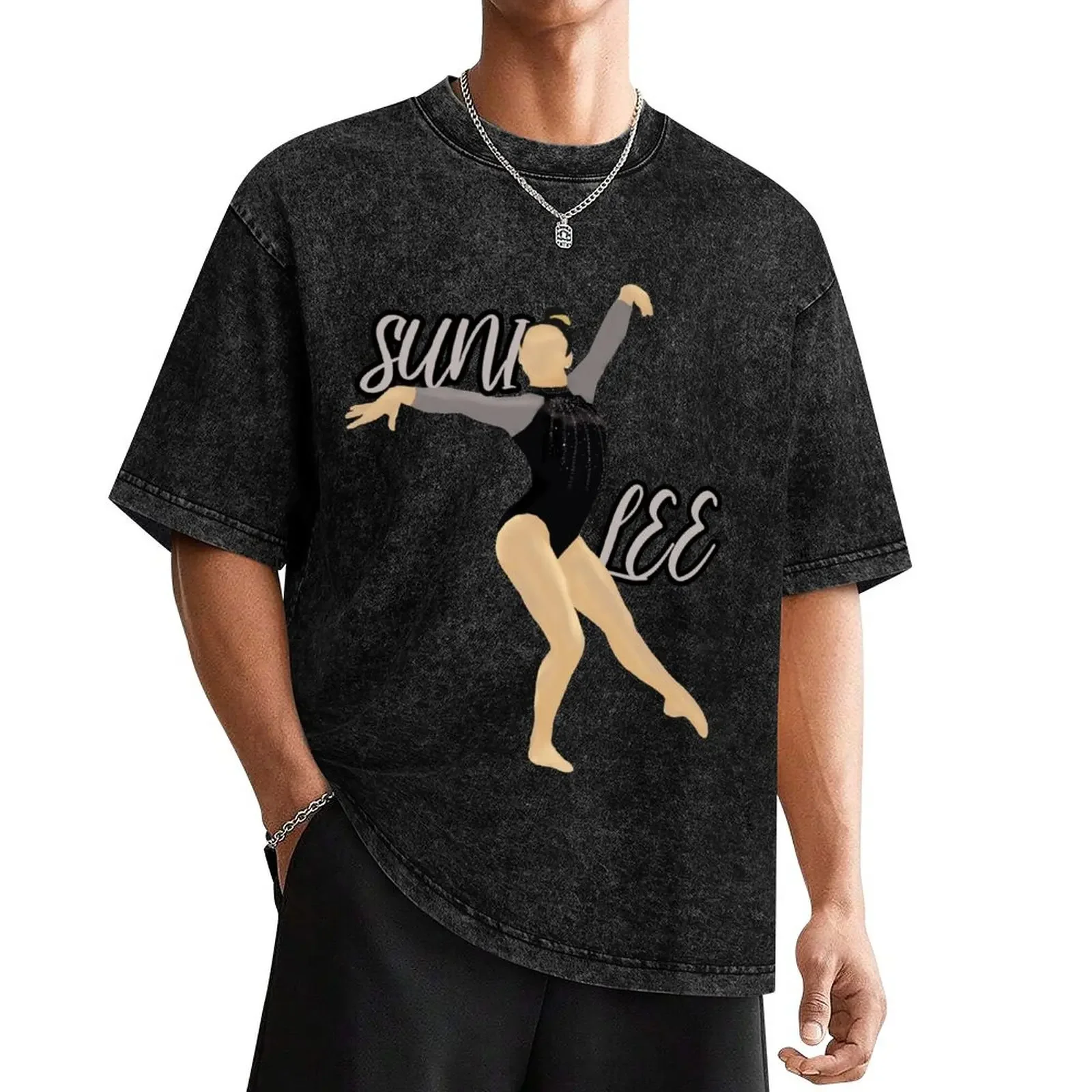 Suni Lee (Sunisa Lee) Gymnastics Art with Name T-Shirt sweat baggy shirts oversized t shirt mens workout shirts