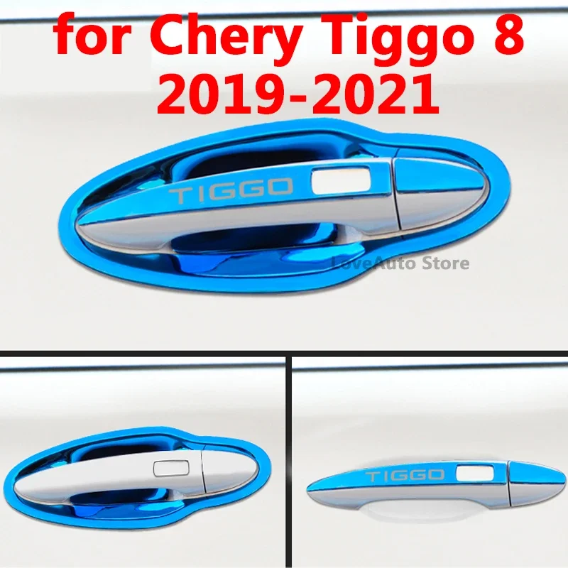 

For Chery Tiggo 8 2019 2020 2021 Car Door Handle Cover Protective Bowl Cover Door Handle Outer Bowl Stainless Steel Accessories