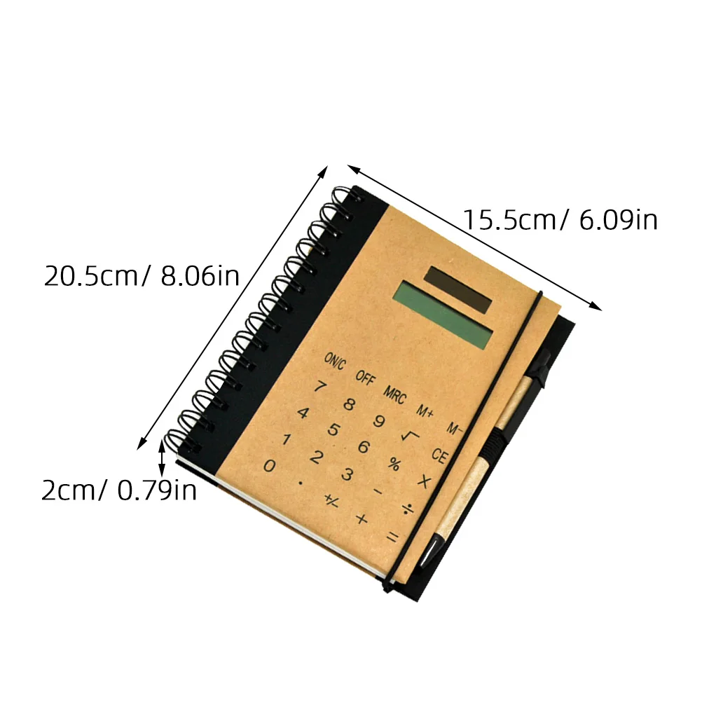 

Solar Calculator Notebook Multifunctional Scrapbook Hardcover Notepad Office Travel Writing Student Business Use Premium Paper
