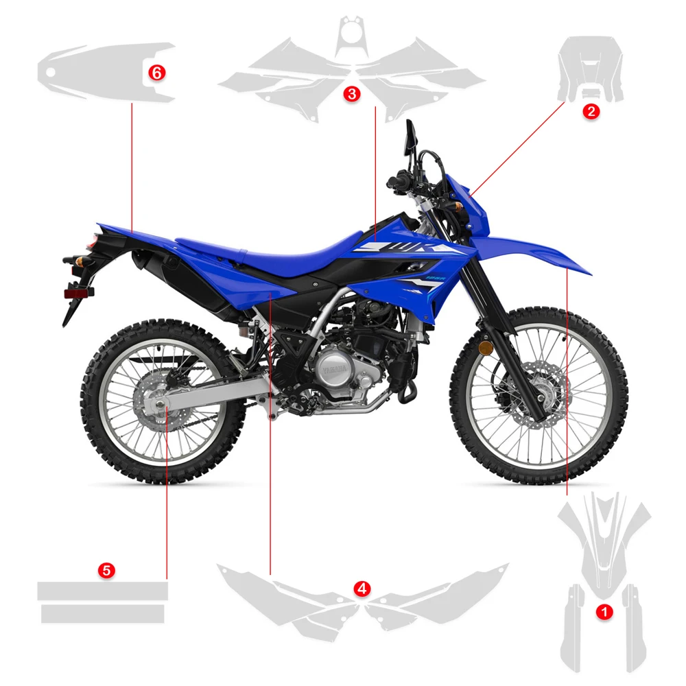 For YAMAHA WR125R WR155R PPF Motorcycle Transparent Bodykit TPU Protective Film Anti-scratch Fits WR 125R / 155R 2026