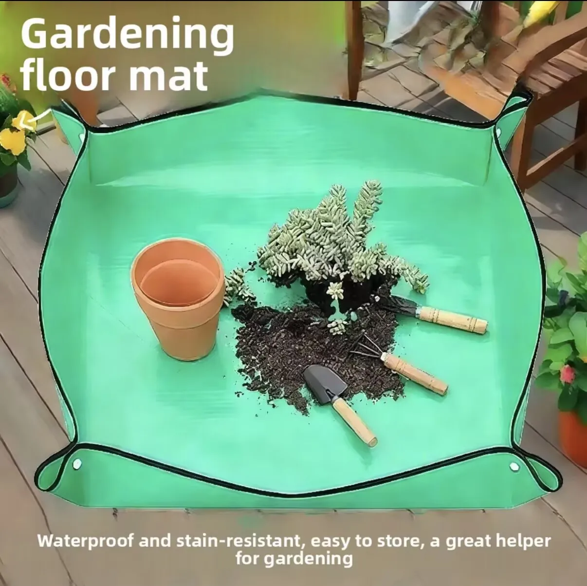 Tapis de rempotage de jardinage de 100 cm, épais et imperméable, pliable, adapté aux plantes succulentes, aux pots de fleurs et à l'utilisation en jardinage intérieur.