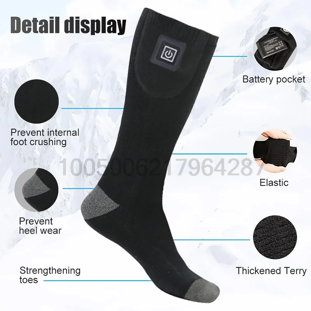 Heated Socks Winter Warm Snowmobile Skiing Heated Socks With Battery Case Outdoor Sport Thermal Heated Foot Warmer Ski Sports