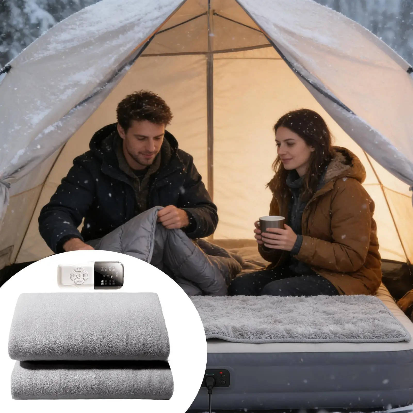 Heated Mattress Pad Machine Washable Winter Warmer Electric Bed Heated Mattress For Home Dorm Apartment Travel Men Women Adults