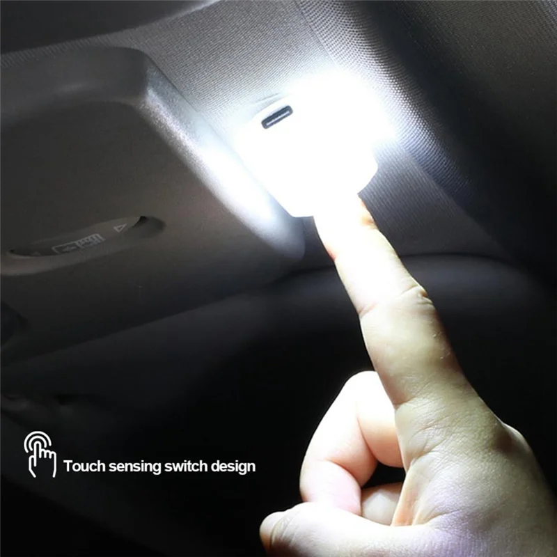 

Car Touch Lights Rechargeable Car Interior Dome Light Roof Ceiling Reading Lamps Trunk Magnetic Mini Lamp-A05I