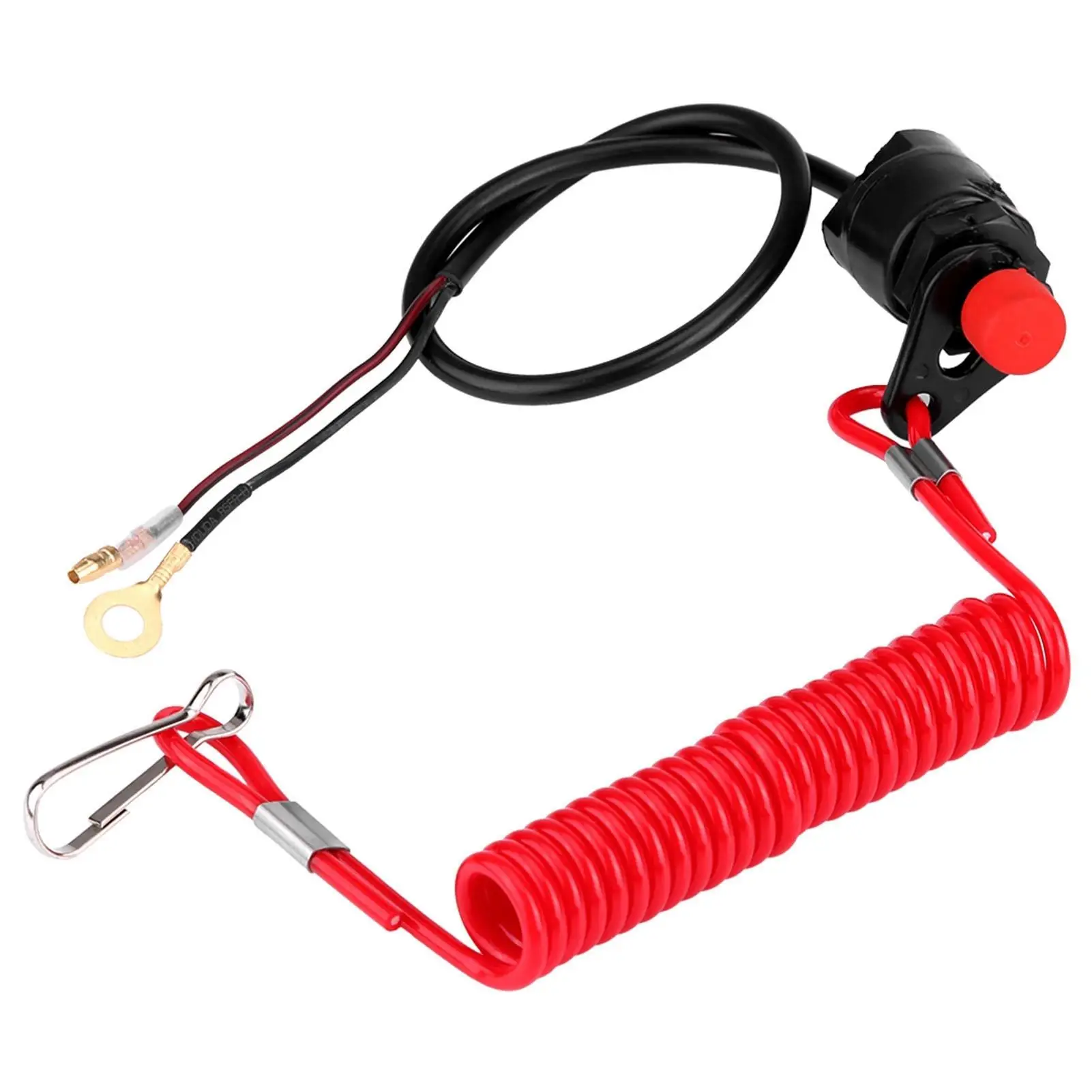 

Motorcycle Outboard Lawn Mower Emergency Engine Kill Switch with Tether Lanyard Cord