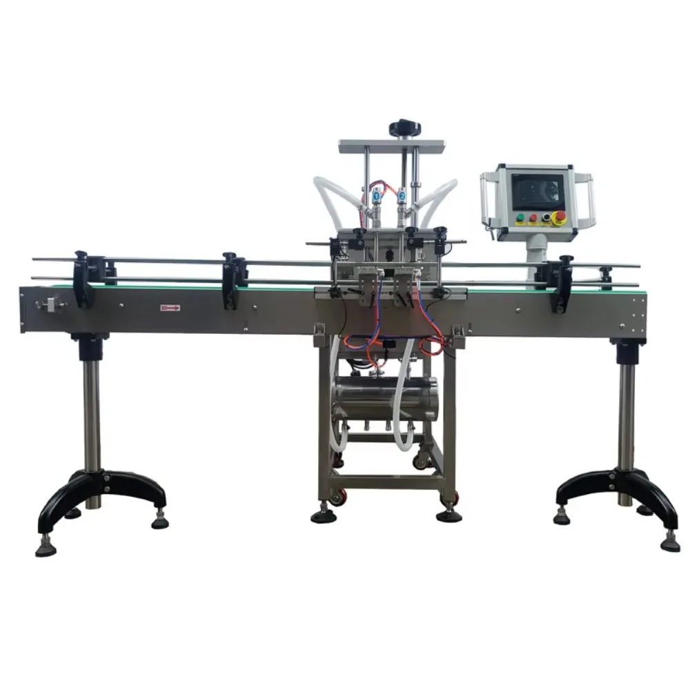 

Automatic Digital Filling Machine 2-nozzle Two-head Gear Pump for Liquid Soap Oil Gel Serum Lotion Shampoo Water Juice
