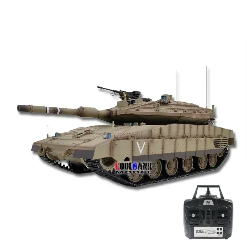 Voiture télécommandée Merkava Mk IV, modèle de combat principal, voies métalliques, tout-terrain, authentique, Henglong3958, cadeaux de mode, nouveau, précieux, 1/16