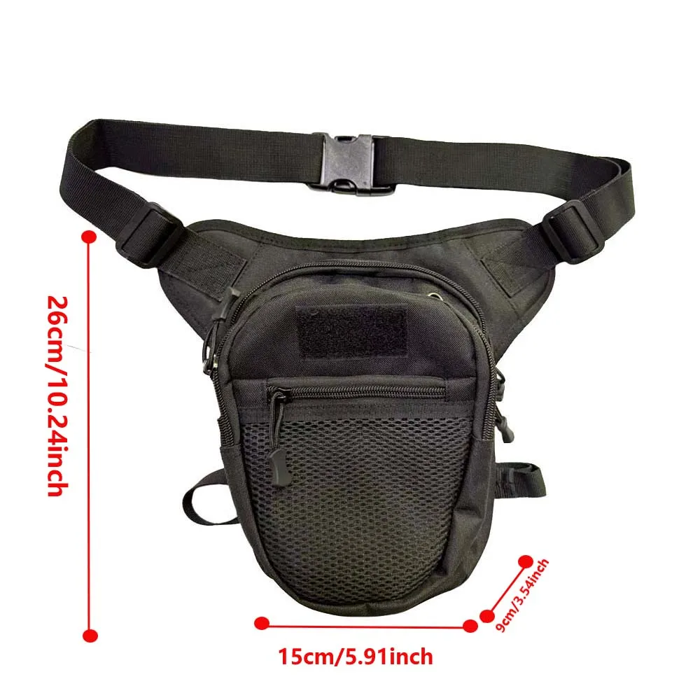 حقيبة الساق التكتيكية دراجة نارية الساق حزمة للجنسين سعة قابلة للتوسيع مادة متينة أشرطة كتف قابلة للتعديل الأنشطة في الهواء الطلق