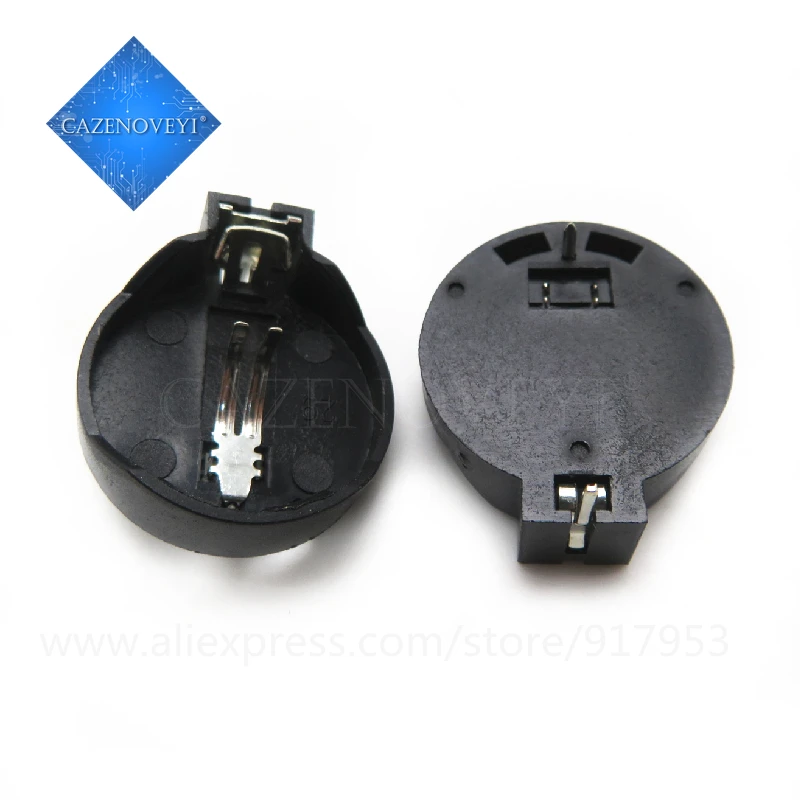 10 ชิ้น/ล็อตรอบสีดําแบตเตอรี่ปุ่มผู้ถือสําหรับ CR2032 2016 2025 ในสต็อก