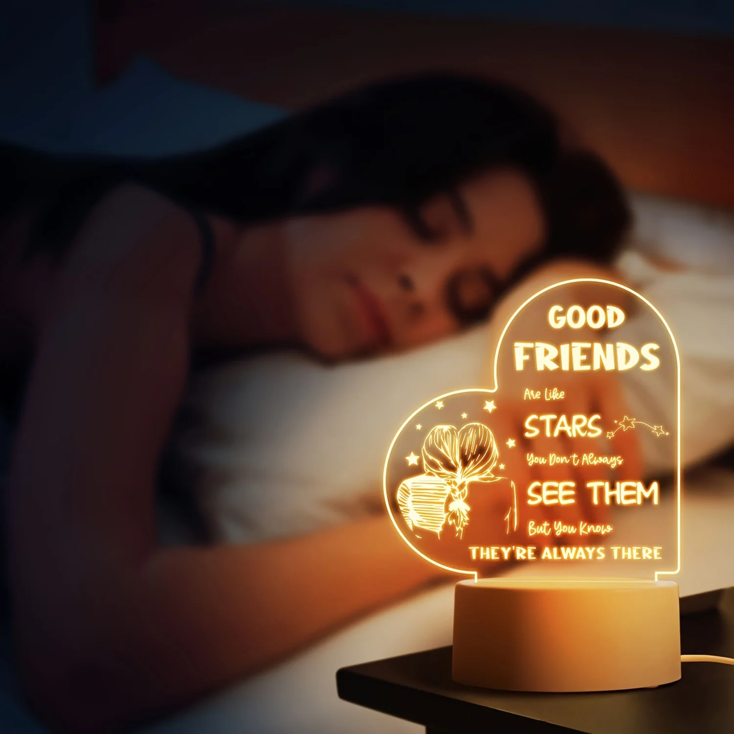 1pc best friend friendship LED night light, friendship gifts for ladies, gifts for best friends, gifts for girlfriends birthday