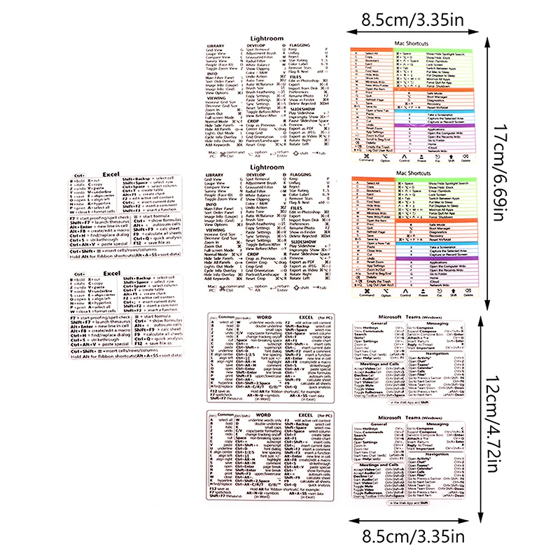 2Sheets For Windows PC Computer Reference Keyboard Shortcut Sticker Adhesive Transparent Sticker For Laptop Computer Shortcut