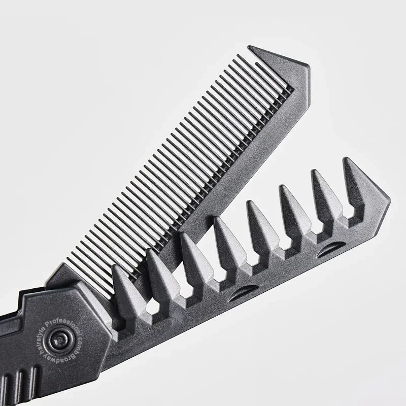 Multifuncional Pocket Folding Combs Plastic Wide Tooth Oil Head Comb Beard Combing Barber Hair Clipper Comb Salon Styling Tools