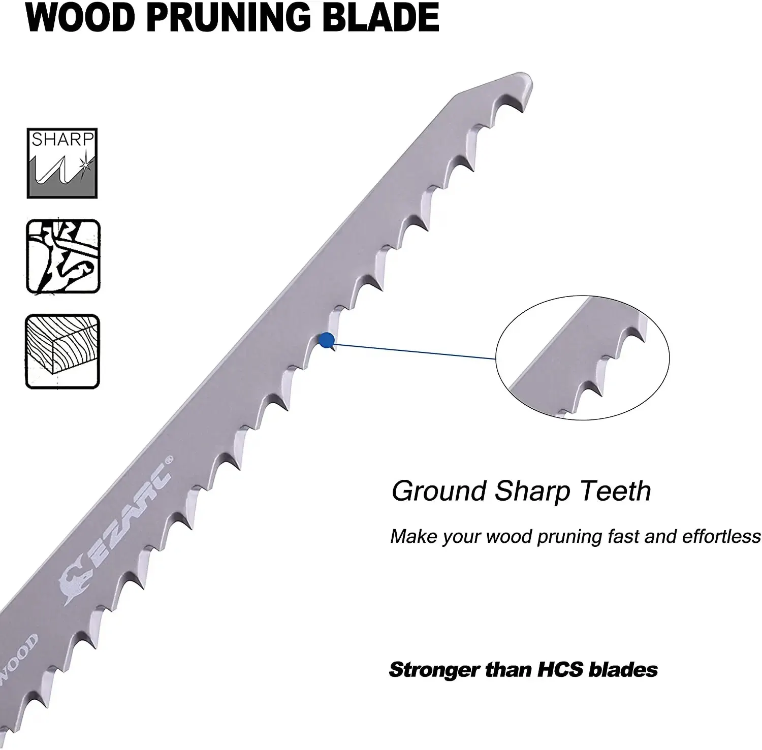 EZARC 5PCS Wood Pruning Reciprocating Saw Blade 6-Inch/150mm Recip Saw Blades R644GS 6TPI