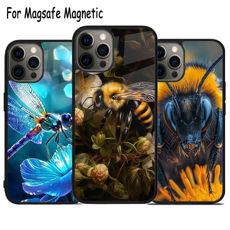 Bug Insect With Wings Wireless Charge Magsafe Phone Case For iPhone 15 16 14 13 11 12 Pro Max Plus Magnetic Bumper Cover