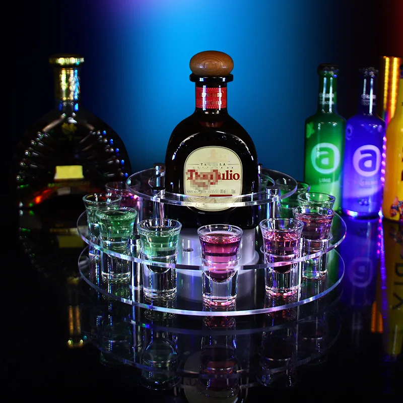 

Luminous Bullet Cup Holder Bar KTV Creative LED Colorful Acrylic Rechargeable Foreign Wine Baijiu Cocktail Cup Holder