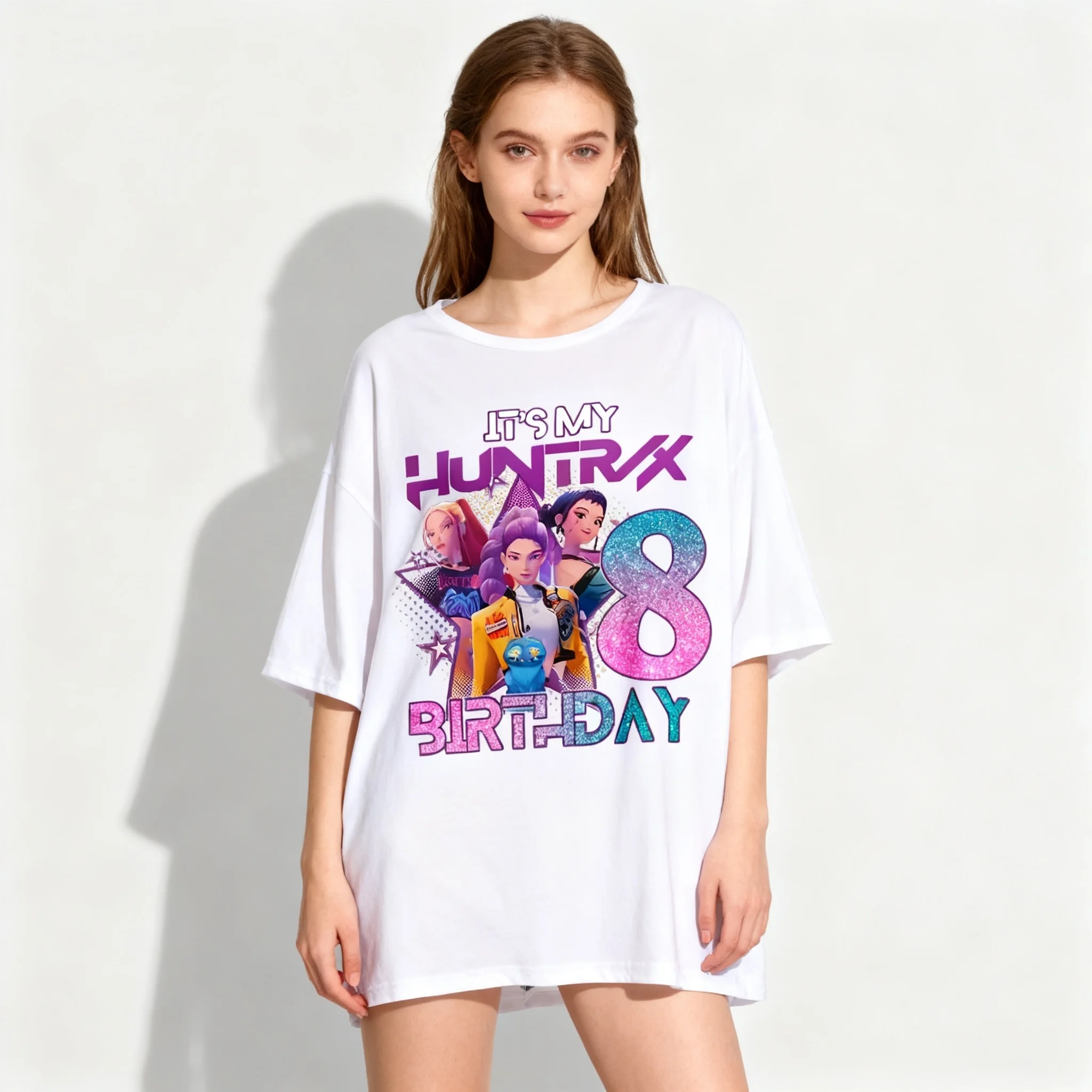 

Kpop Witch Hunt Number 1-9 Sweet Cool Летняя футболка Негабаритный модный американский уличный женский мужской топ для взрослых и детей