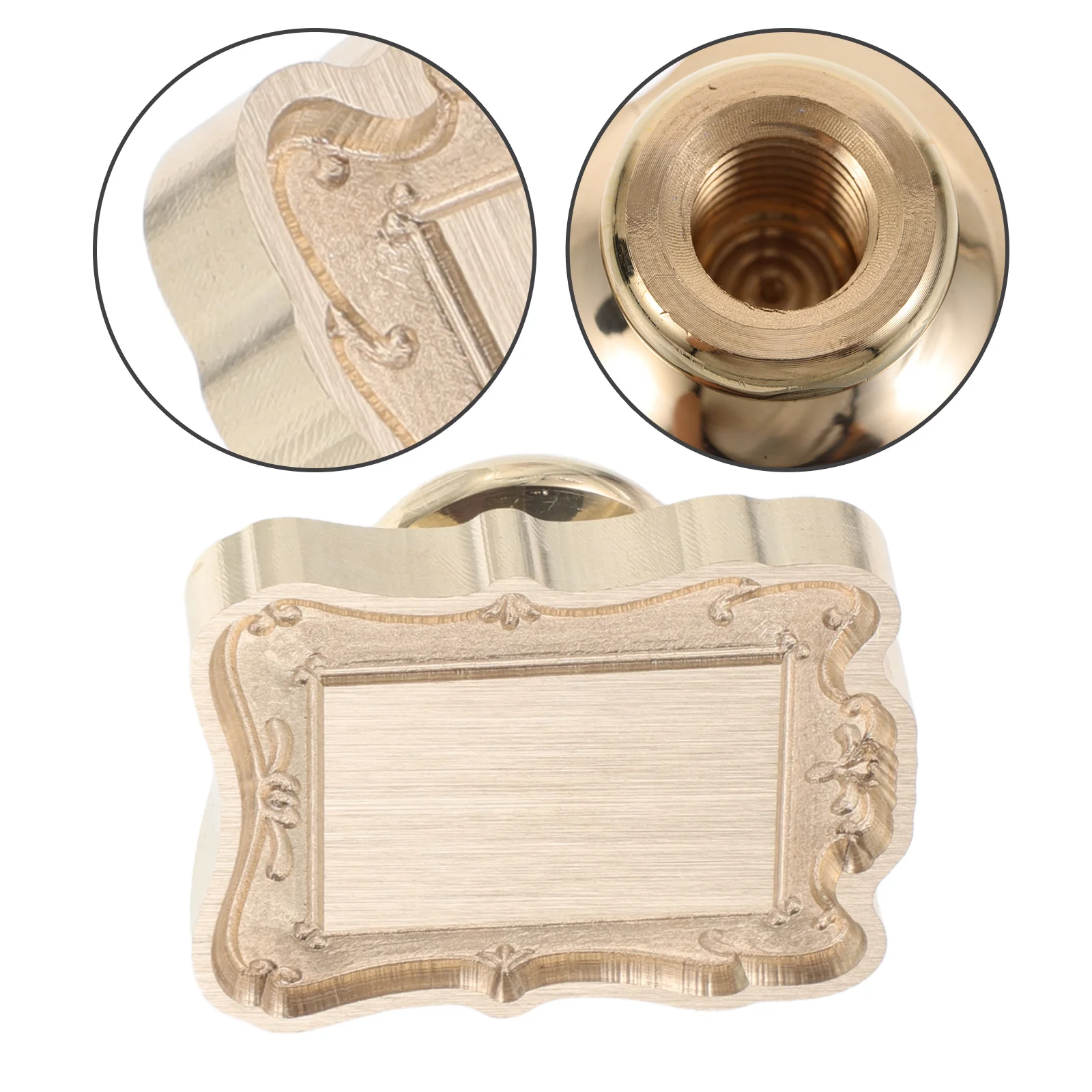 

Vintage European Wax Seal Stamp Head with 3D Embossed Frame Design for Invitation Letter Sealing Planner Greeting Cards Wrapping