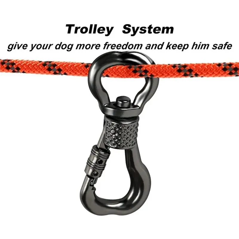 ABFU-Portable Overhead Dog Tie Out Cable, 50Ft Trolley System For Dogs Up To 200Lbs, Dog Lead For Camping, Parks