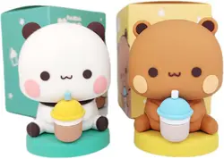 Bubu Dudu Bears Car Dashboard Decorations, Cute Cartoon Statue Bears Panda Figurine Office Desk Decor, Bubu and Dudu Merchandise
