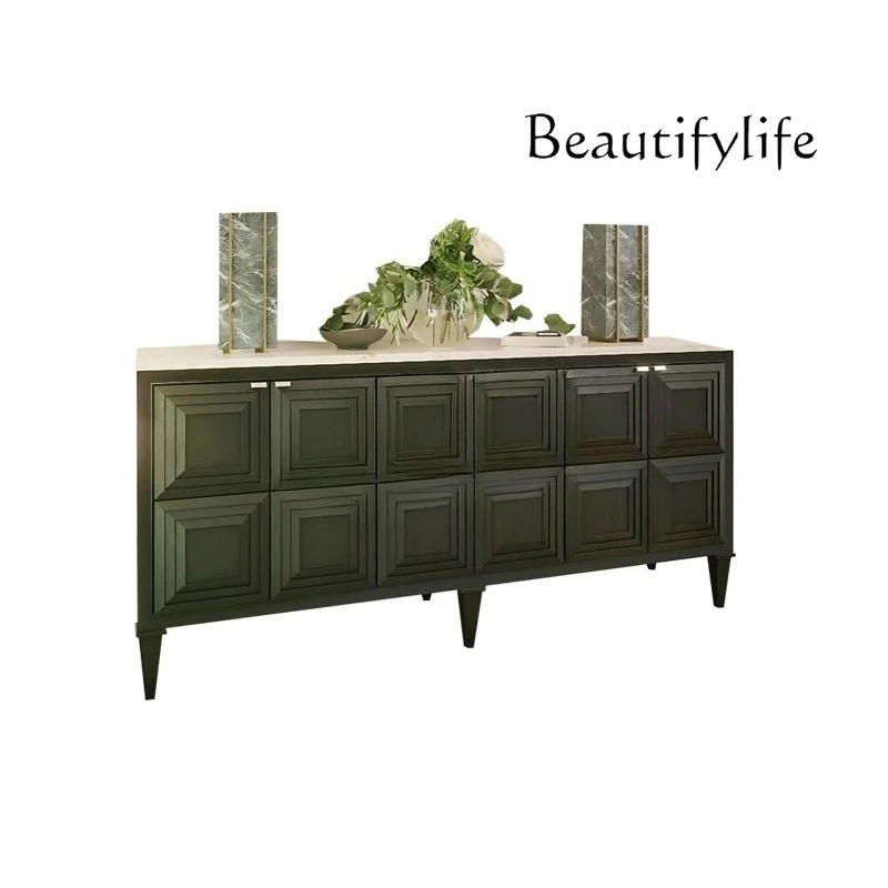 

American light luxury door cabinet solid wood high-end living room against the wall to enter the home cabinet customization