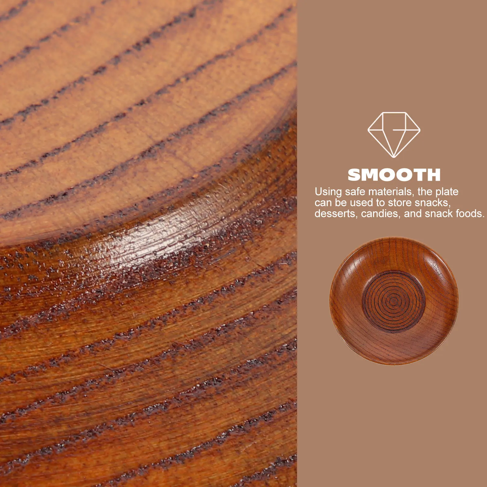 

Wooden Serving Tray Round Food Storage Plate Home Dessert Snack Dish For Breakfast Fried Chicken Noodles Fruits Kitchen