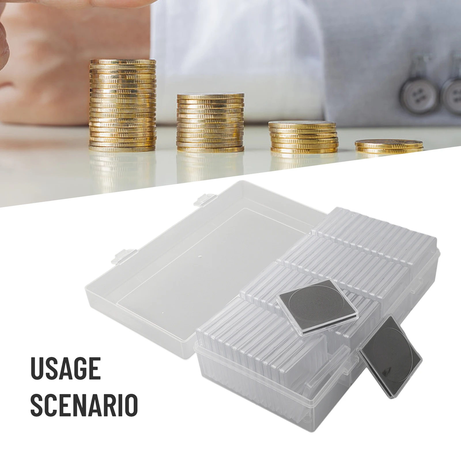Coin Capsule Case Adjustable Foam Liner Transparent And Convenient Adjustable Foam Liner Long Lasting Use Maximum Protection