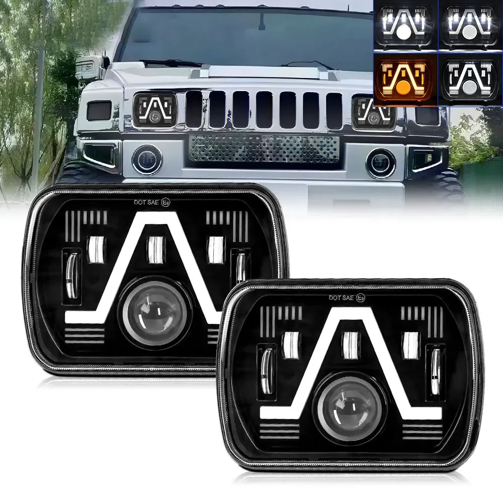 

7x6 5x7 светодиодные фары, светодиодные фары, автомобильные светодиодные герметичные фары H4 для Wrangler YJ Cherokee XJ Turck 12V24VLamp Bulb