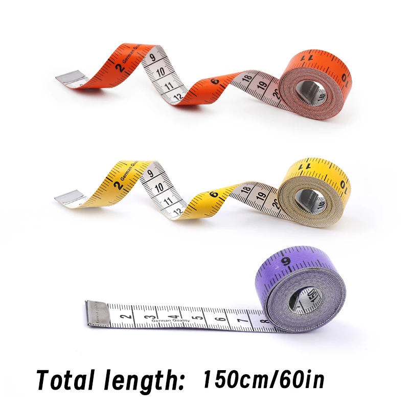 Fniiva 3pcs 1.5M colorful ruler Body Measuring Tape Ruler Sewing Tailor Tape Mini Seamstress Measure Soft Flat Centimeter