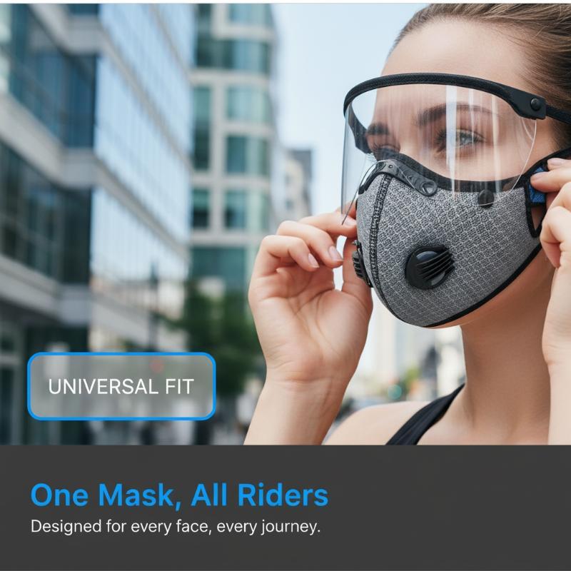 Reusable Breathable Mesh Face Mask Clear Anti Fog Eye Shield Air Valves For Cycling Hiking Outdoor Dust