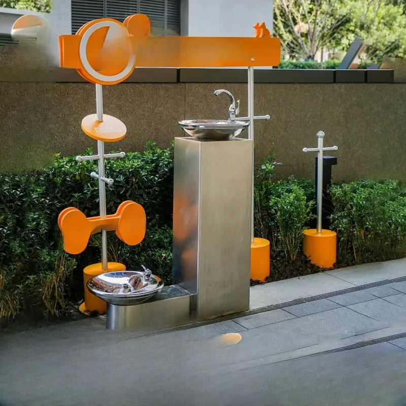 Outdoor toilet box Park community property Stainless steel dog pick-up, carton bag box drinking table