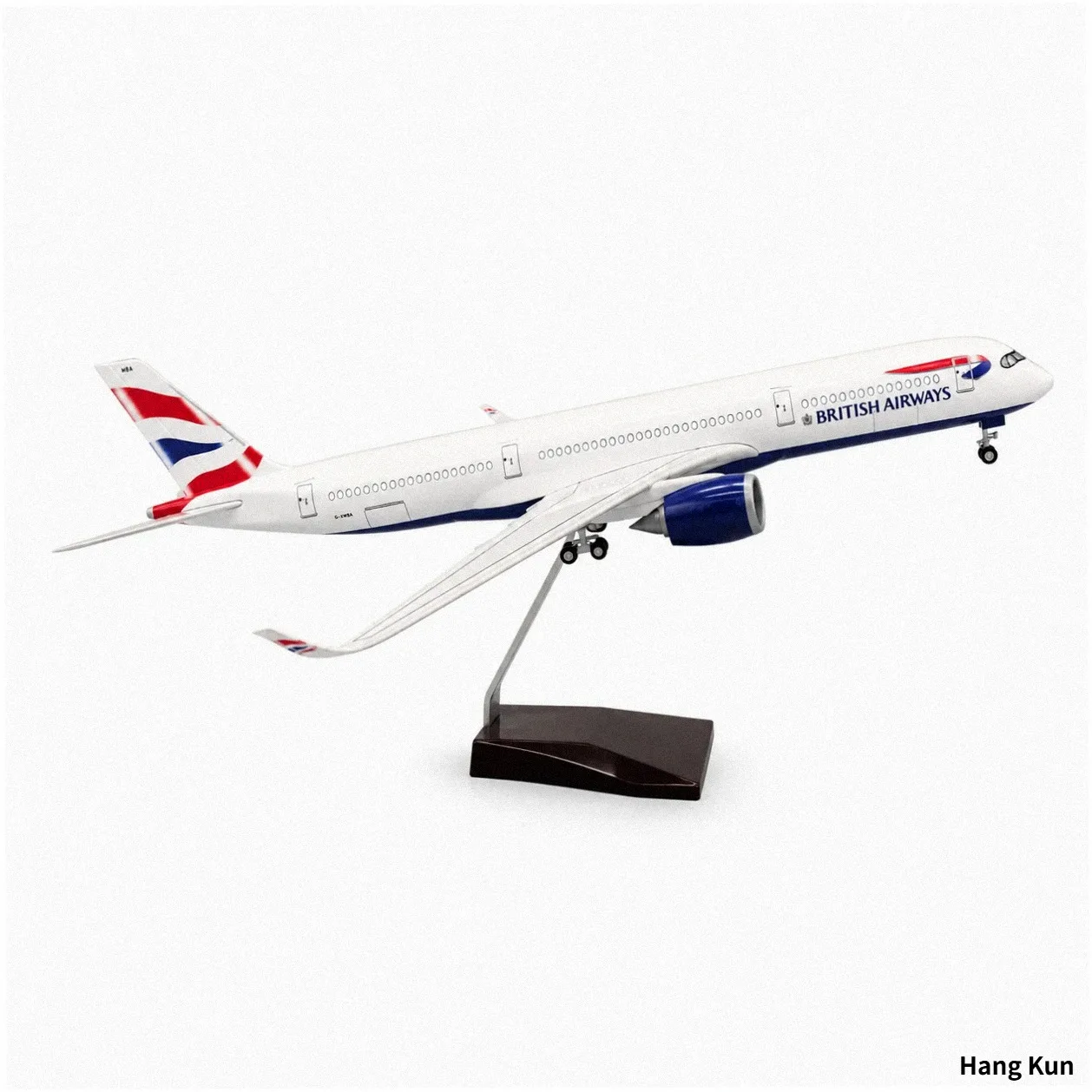 Airbus A350-900 United Kingdom Airlines Airplane Model 1/142 Scale 47cm Resin with Stand & Landing Gear Collectible Gift Desk De
