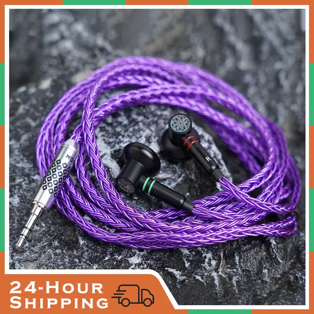 QIGOM 유선 플랫헤드 헤드셋, 28Ω 112dB, MMCX 교체 가능 와이어, 삼중 주파수 이퀄라이제이션, 이어폰 S28A Haotian Hammer Ⅲ