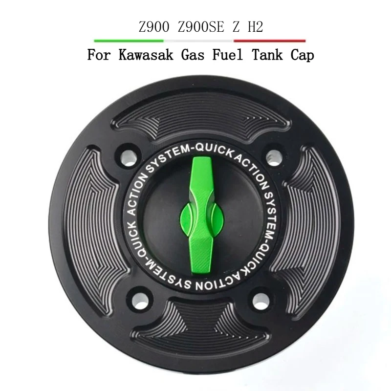 Image of Für Kawasaki Z900 2017-2025 Z900SE 2022-2025 Z H2 2020-2025 CNC Aluminium Motorrad Tankdeckel Schnellverschluss