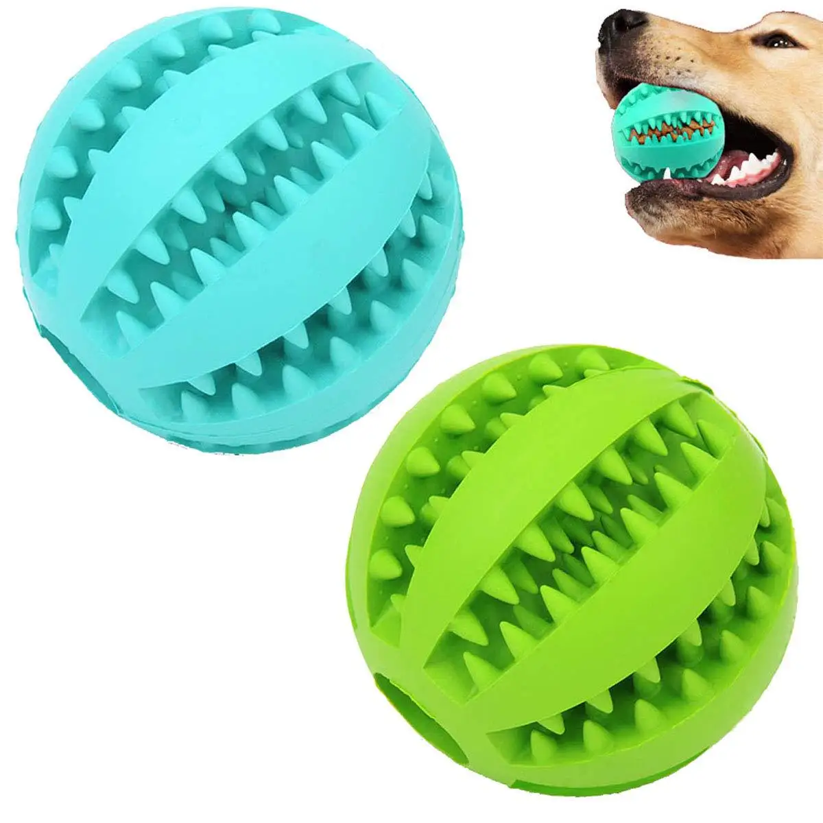 

Wholesale environmentally rubber leakage food animal ball tooth cleaning pet chew dog food ball