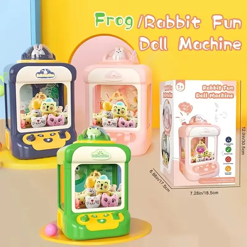 Automatic Claw Machine Doll Machine Children Operated Play Game Music Mini Claw Catch Toy Small Clip Doll Machine for Kids Gift