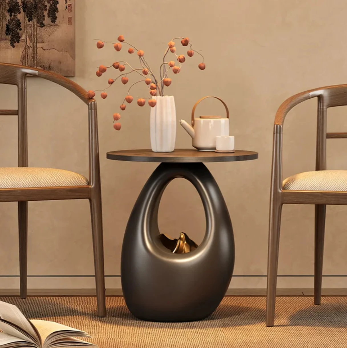 

High-End Side Table Round Luxury Metal Living Room Furniture Small Coffee Table For Balcony Sofa Tea For Housewarming