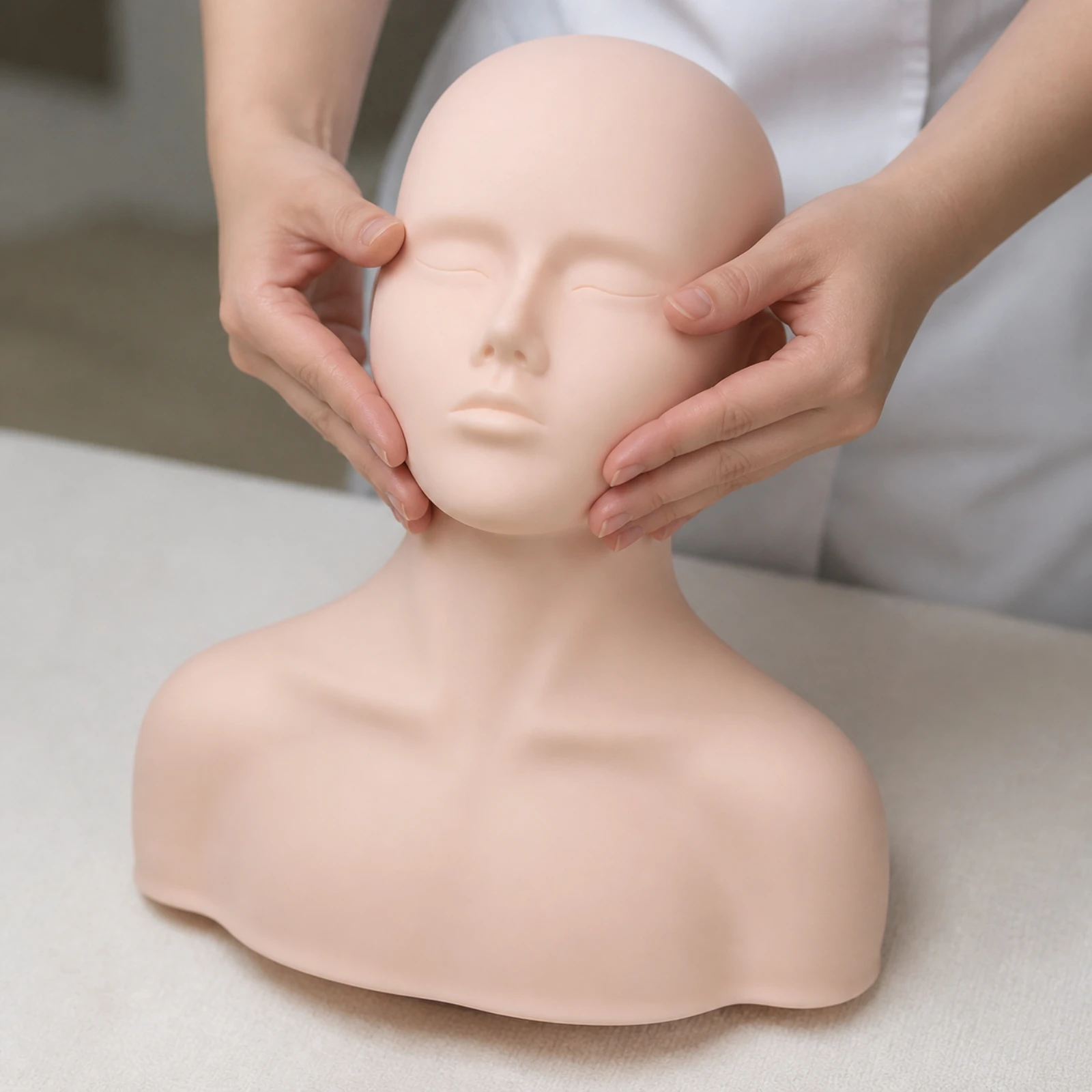 Cosmetology Training Head Model Odor-without Massage Practice Mannequin Head Facial Massage Practice Mannequin Soft Easy To